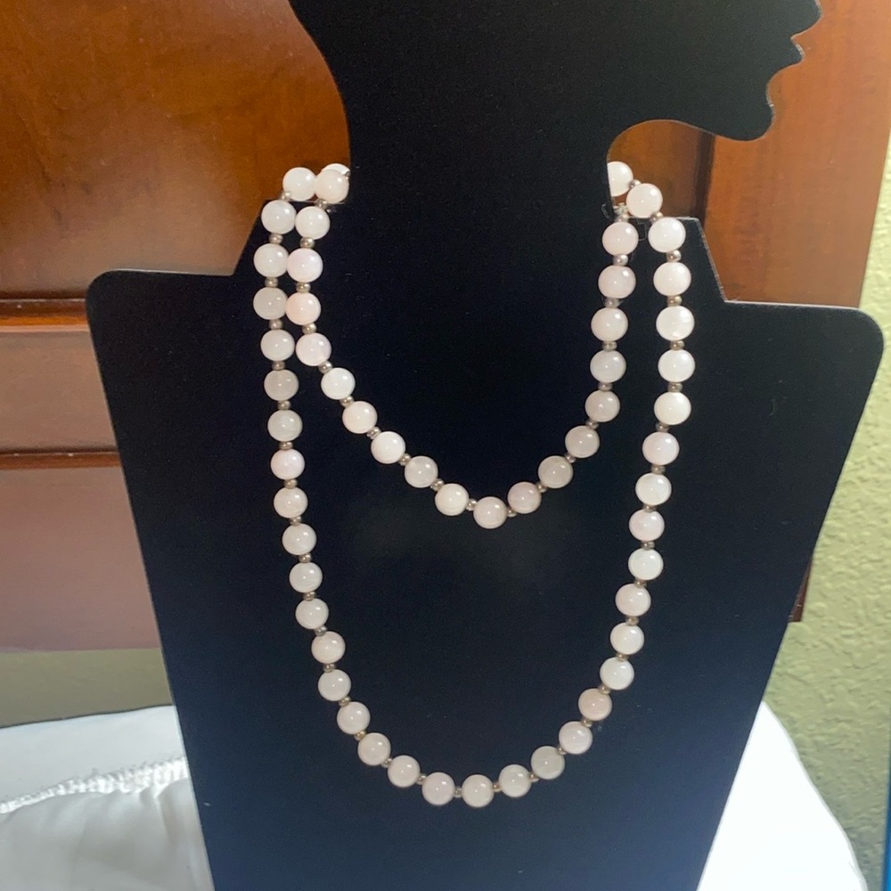 Vintage rose quartz necklace
